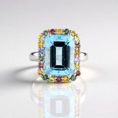 Anello in argento con Topazio Blu Cielo