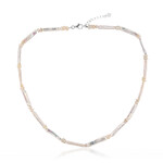 Collar en plata con Perla Keshi blanca de agua dulce (TPC)