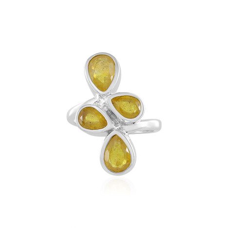 Anillo en plata con Zafiro amarillo de Madagascar