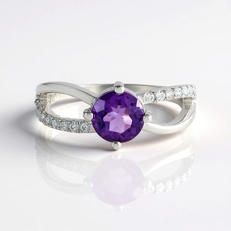 Anello in argento con Ametista del Marocco