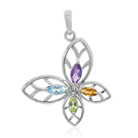 Swiss Blue Topaz Silver Pendant