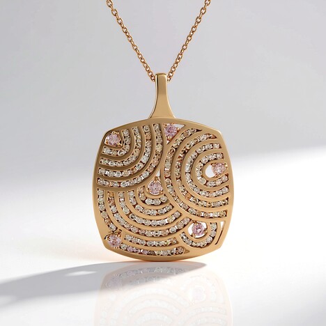 Collana in argento con Zircone Champagne (KM by Juwelo)