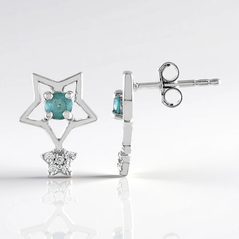 Orecchini in argento con Apatite Blu