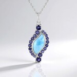 Collana in argento con Larimar (KM by Juwelo)