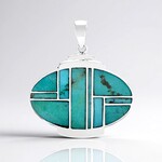 Ciondolo in argento con Turchese Kingman Mohave Blu (Jones Lee)
