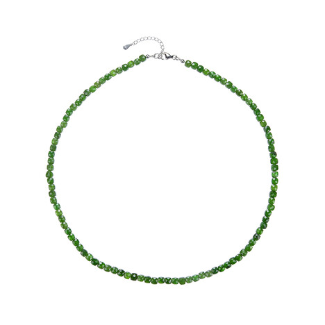 Russischer Diopsid-Silberhalskette