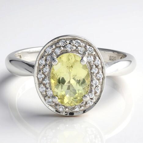 Anello in argento con Apatite Lemon