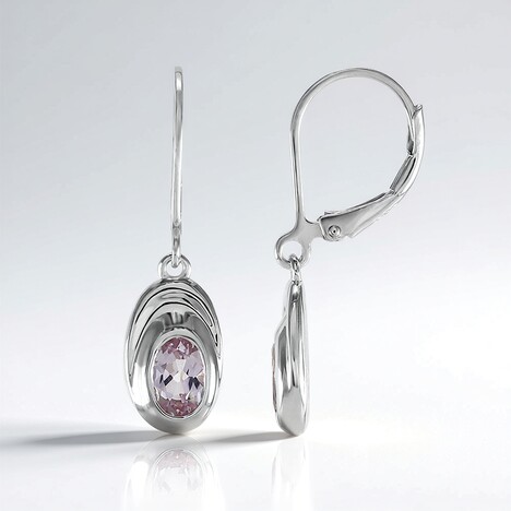 Boucles d'oreilles en argent et Topaze rose d'Ouro Preto