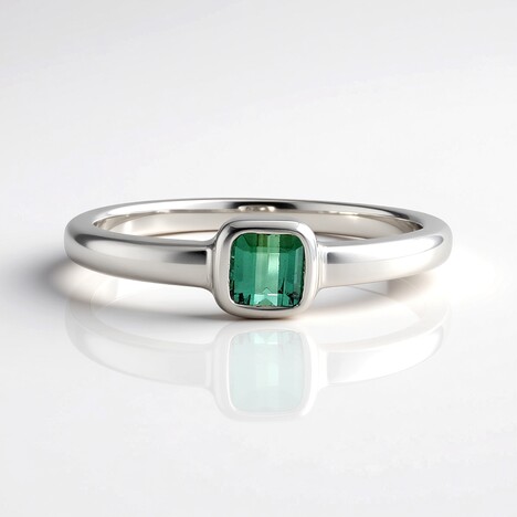 Anello in argento con Tormalina Verde di Benedito (Adela Silber)