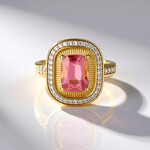 Anello in oro con Tormalina Rosa Nigeriana (de Melo)