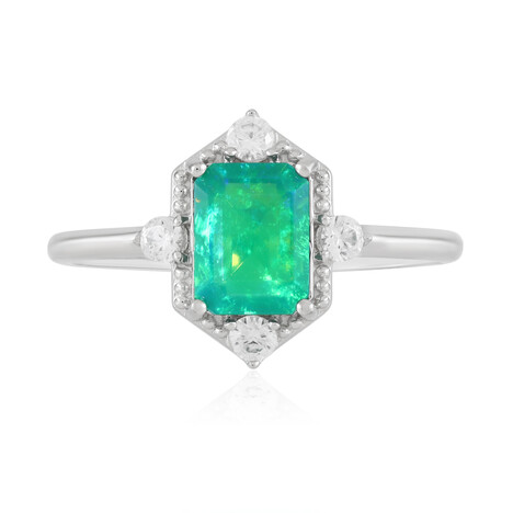 Zilveren ring met een Groene Ethiopische Opaal