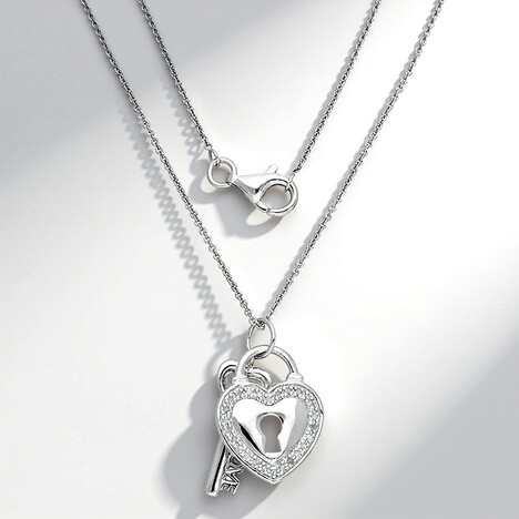 Collana in argento con Diamante PK (H)