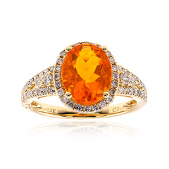 Mexikanischer Feueropal-Goldring (CIRARI)
