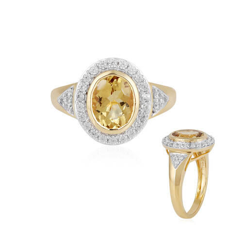 Gelber Beryll-Silberring