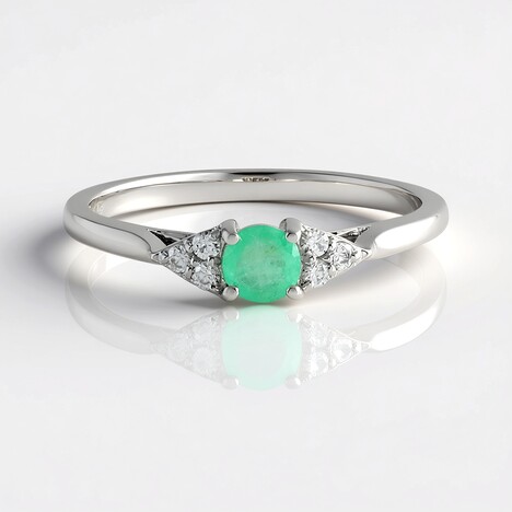 Anello in argento con Smeraldo Colombiano