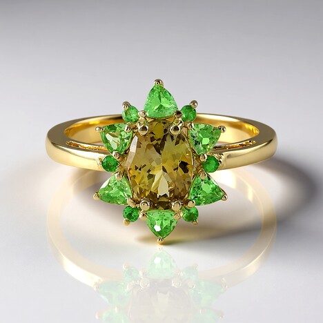 Anello in oro con Tanzanite Gialla (non riscaldata) (Adela Gold)
