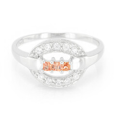 Padparadscha Sapphire Silver Ring