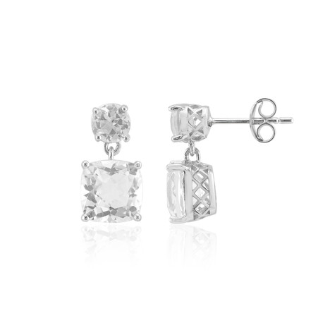 Pendientes en plata con Topacio blanco
