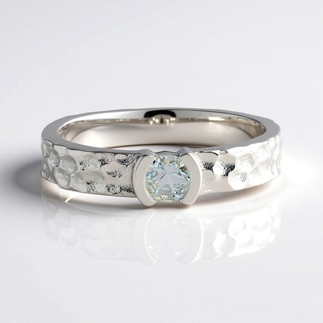 Anello in argento con Acquamarina Brasiliana