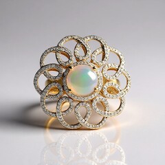 Bague en or et Opale Welo AAA