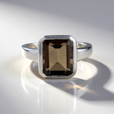 Anello in argento con Quarzo Fumè (MONOSONO COLLECTION)