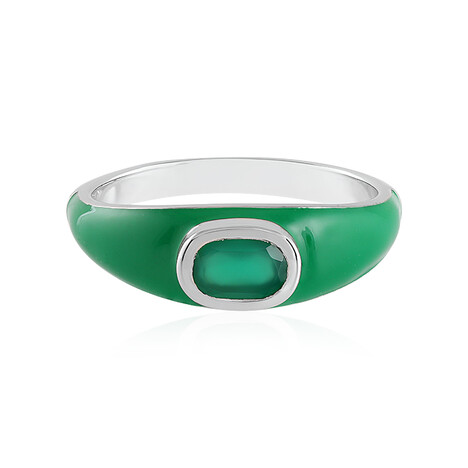 Bague en argent et Onyx vert