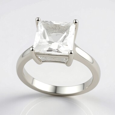 Zilveren ring met een danburiet