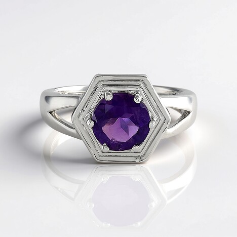 Anello in argento con Ametista Zambiana