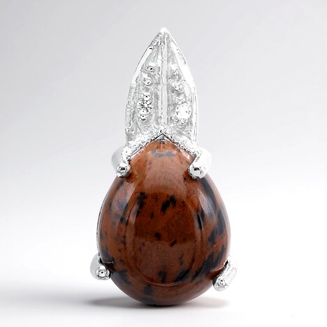 Pendentif en argent et Obsidienne acajou
