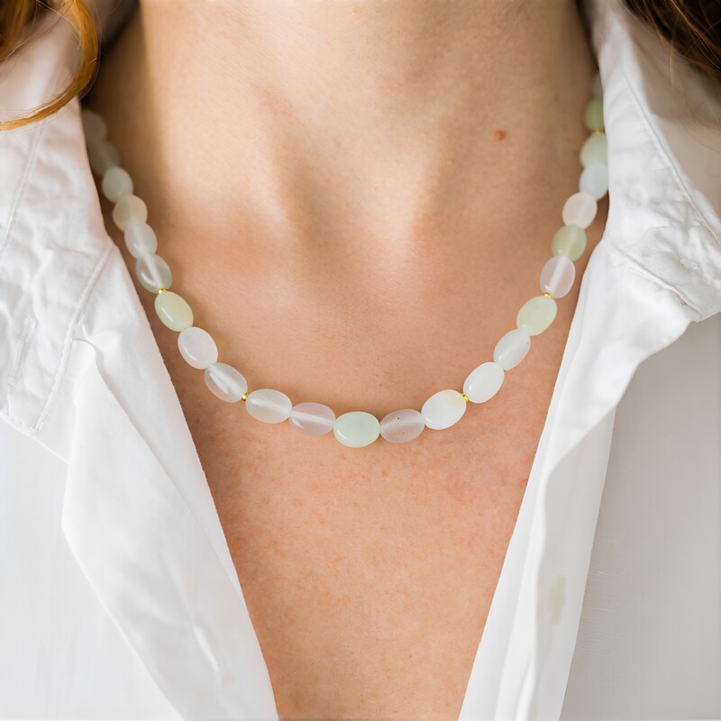 Collana in argento con Serpentino