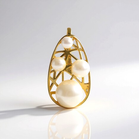 Ciondolo in argento con Perla d'Acqua Dolce Bianca (Ornaments by de Melo)