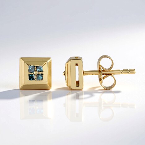Orecchini in argento con Diamante Blu I3