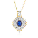 Cobalt Spinel Silver Necklace (Gems en Vogue)
