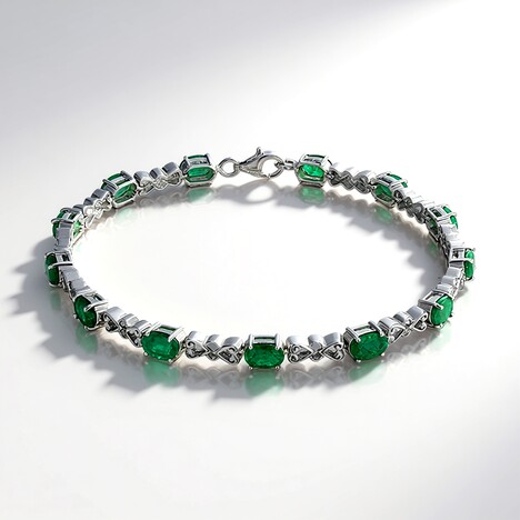 Bracciale in argento con Smeraldo Zambia
