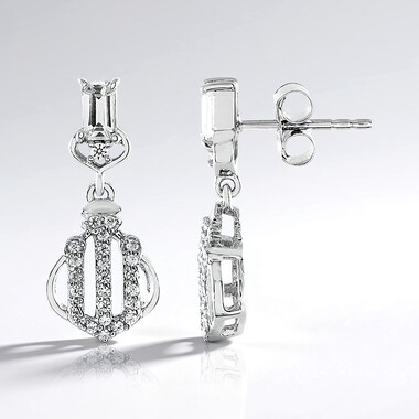 Pendientes en plata con Zafiro blanco