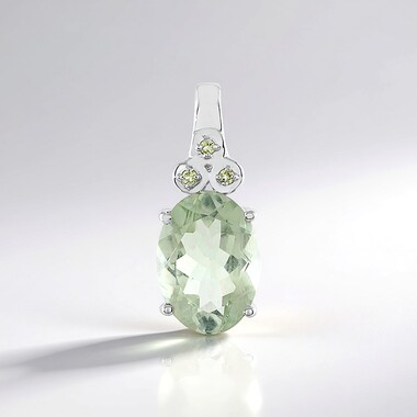 Pendentif en argent et Améthyste verte