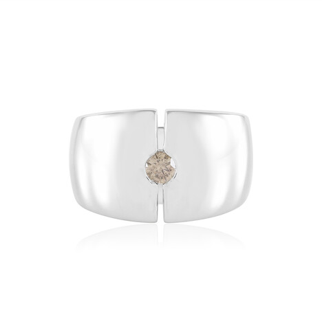 Zilveren ring met een I3 Champagne Diamant (de Melo Essence)