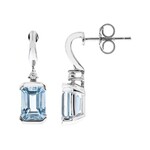 Gouden oorbellen met AAA Braziliaanse Aquamarijnen
