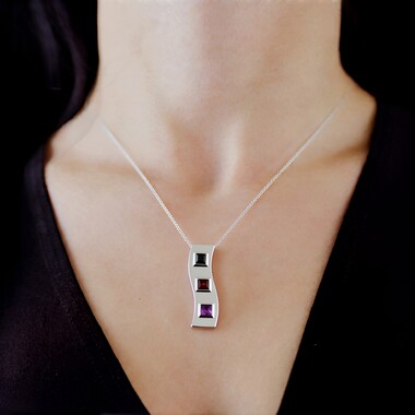 Zawieszka ze srebra - Spinel czarny (MONOSONO COLLECTION)