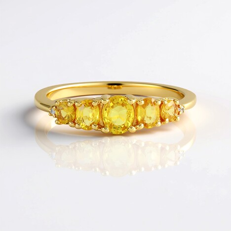 Bague en argent et Saphir jaune de Ceylan