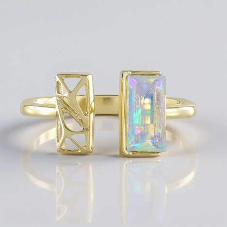 Anello in oro con Opale di Welo AAA (Ornaments by de Melo)