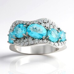 Anello in argento con Apatite Blu (de Melo Essence)