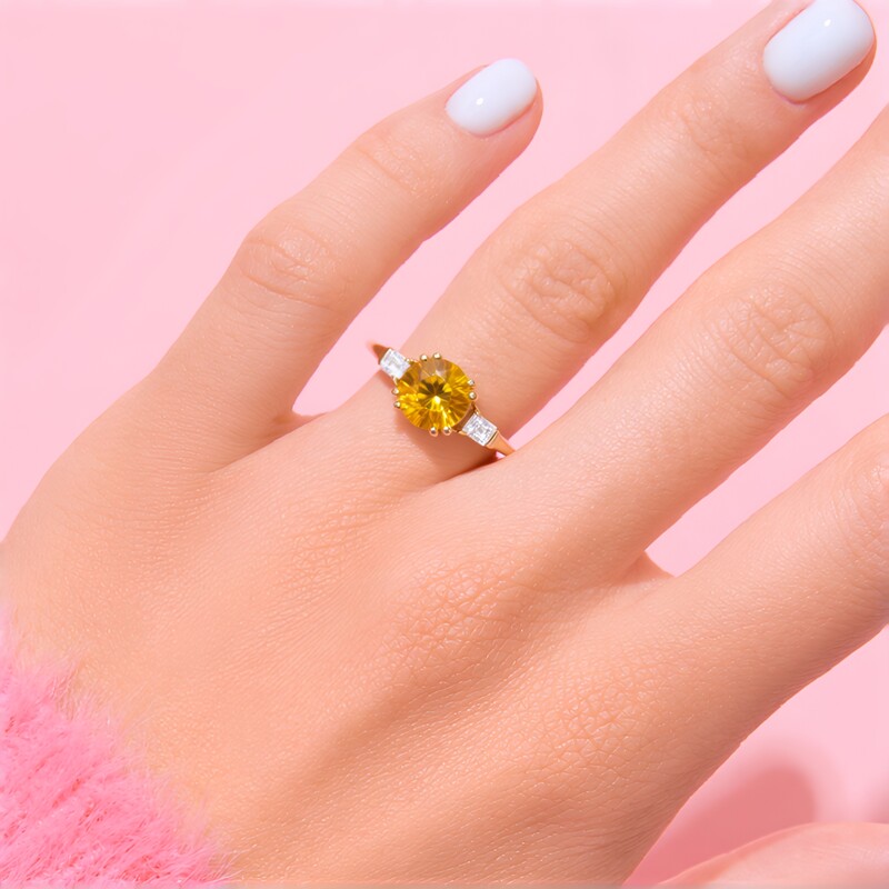 Bague en or et Zircon jaune
