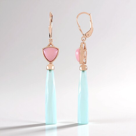 Orecchini in argento con Calcedonio Acqua (KM by Juwelo)