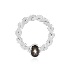 Zilveren hanger met een zwarte ster saffier (de Melo Essence)