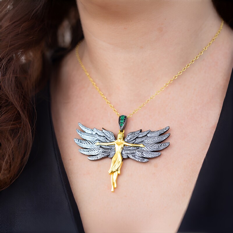 Sambia-Smaragd-Silberhalskette (Gems en Vogue)