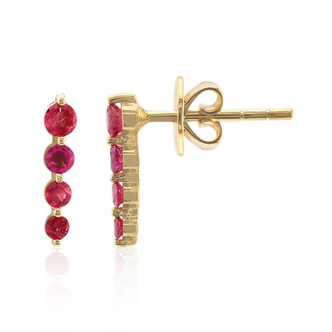 Roter Beryll-Goldohrringe