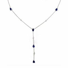 Collana in oro con Zaffiro Ceylon Blu