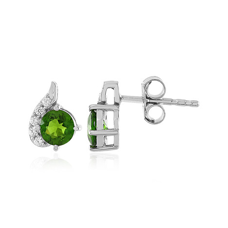 Boucles d'oreilles en argent et Diopside de Russie