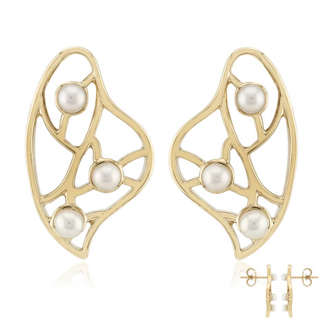 Orecchini in argento con Perla d'Acqua Dolce Bianca (TPC)